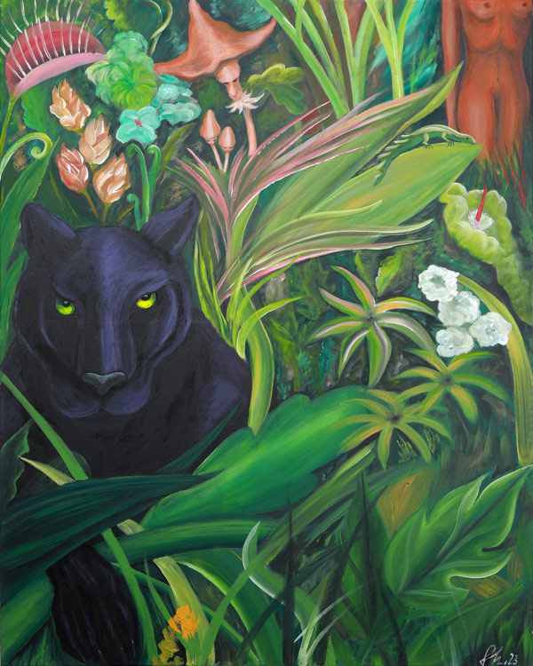 Acrylmalerei - Schwarzer Panther - Seelenbild